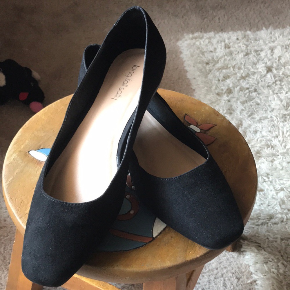 Black suede flat